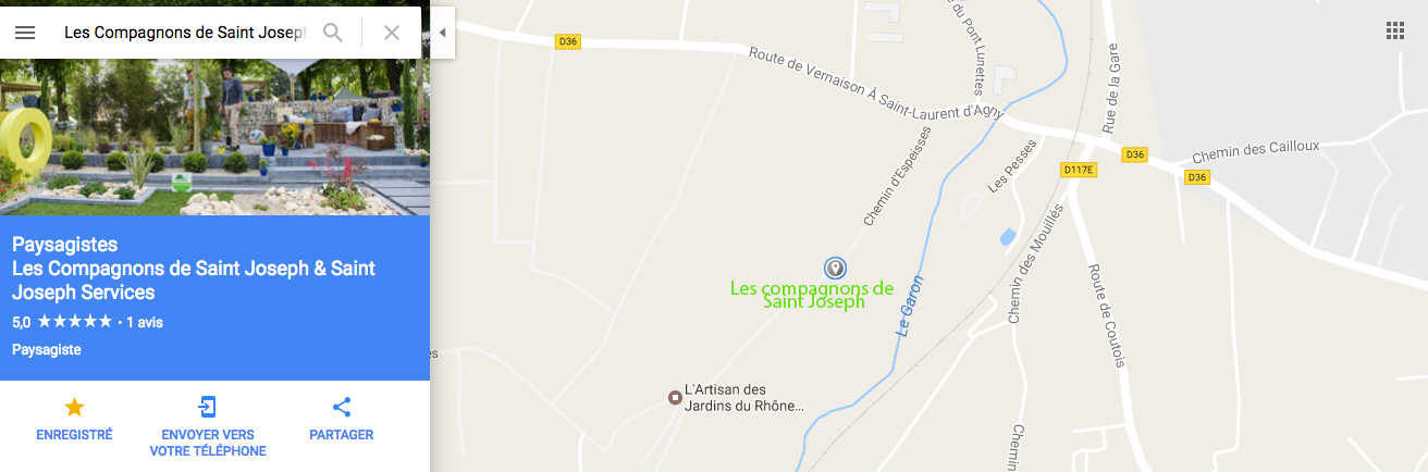 Google Maps Les Compagnons de Saint Joseph - Chemin d'espeisses Vourles